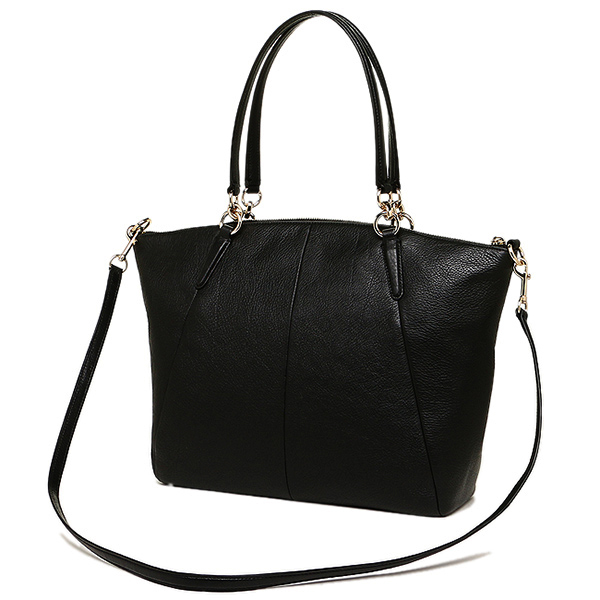 Coach Pebble Leather Kelsey Satchel Crossbody Bag Black # F36591